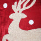 ZEBA World Christmas Reindeer Cushion Cover for Sofa, Bed | Riendeer in Towel Embroidery  - Polyester | Dual Tone Red - 16x16in (40x40cm) (Pack of 1)