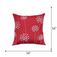 ZEBA World Christmas Cushion Cover for Sofa, Bed | Embrodeired Snowflake Dandelions - Polycanvas | Red White - 16x16in (40x40cm) (Pack of 1)