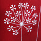 ZEBA World Christmas Cushion Cover for Sofa, Bed | Embrodeired Snowflake Dandelions - Polycanvas | Red White - 16x16in (40x40cm) (Pack of 1)