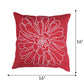 ZEBA World Christmas Cushion Cover for Sofa, Bed | Floral Outline Embroidery - Polycanvas | Red - 16x16in (40x40cm) (Pack of 1)