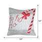 ZEBA World Christmas HOHOHO Cushion Cover for Sofa, Bed | Embroidery with Applique Bow and Candy with Patchwork - Polycanvas | Multicolor - 16x16in (40x40cm) (Pack of 1)