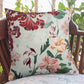 Cushion Cover with Digital Printed Floral with Embroidery - Polycanvas | Multicolor - 16x16in (40x40cm) (Pack of 1)