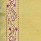 Hand Embroidered Cushion Cover - Luxe Collection | Sofa, Bedroom, Couch | Polycanvas Floral Embroidery with Flange Border - Yellow - 16x16 inch (40x40 cms) (Pack of 1)