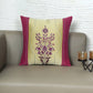 ZEBA World Hand Embroidered Cushion Cover - Luxe Collection | Sofa, Bedroom, Couch | Polycanvas Patch of Floral Embroidery - Multicolor - 16x16 inch (40x40 cms) (Pack of 1)