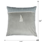 Velvet Cushion Cover - Luxe Collection | Sofa, Bedroom, Couch | Pleated with Lace and Tassle - Gray - 16x16 inch (40x40 cms) (Pack of 1)