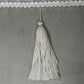 Velvet Cushion Cover - Luxe Collection | Sofa, Bedroom, Couch | Pleated with Lace and Tassle - Gray - 16x16 inch (40x40 cms) (Pack of 1)