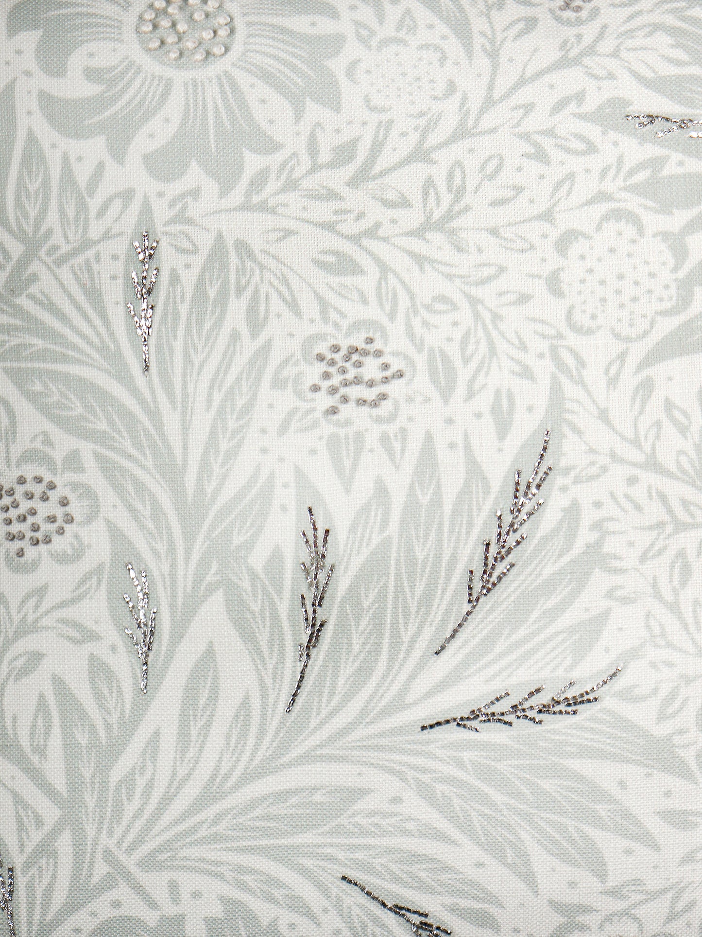 Hand Knotted with Beaten Zardozi Cushion Cover | Digitally Printed Mint Green - 16 x 16 Inches