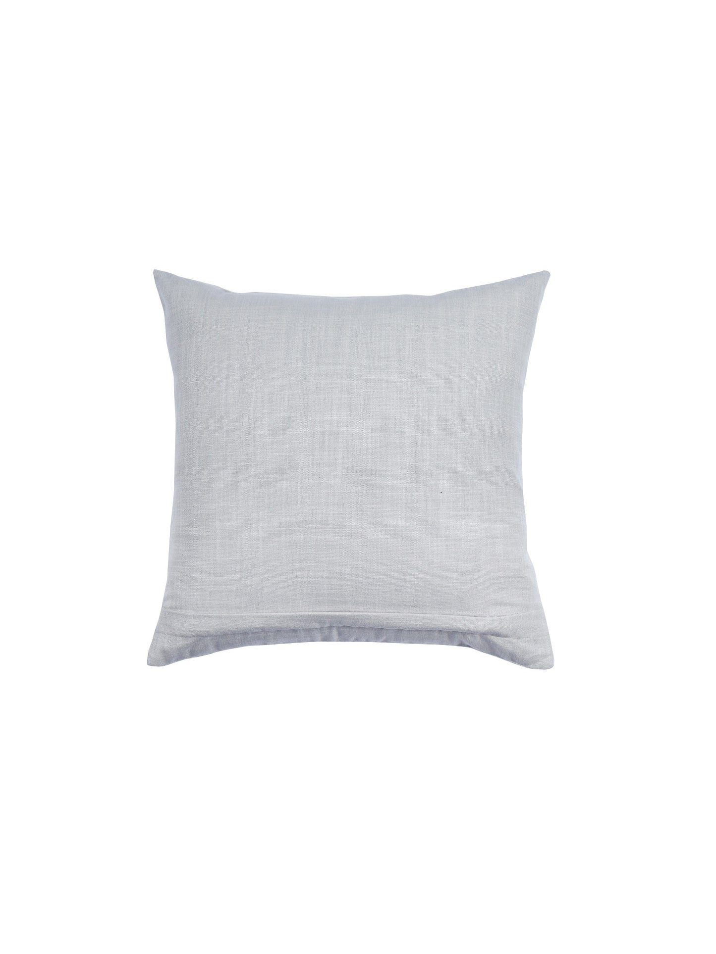 Hand Knotted with Beaten Zardozi Cushion Cover | Digitally Printed Mint Green - 16 x 16 Inches