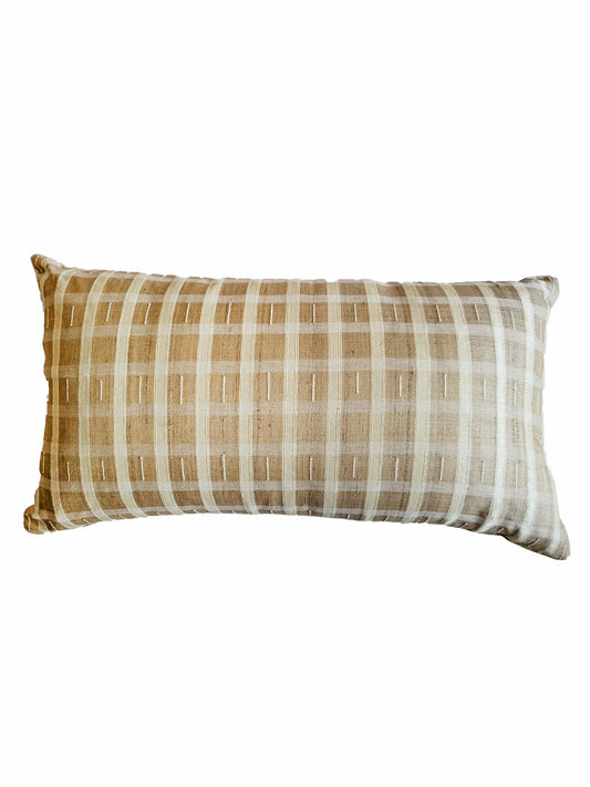 ZEBA Cushion Cover - Luxe Collection | Sofa, Bedroom, Couch | Verticle Stripes | Brown - Silk | 12x22 inch (30x55 cms) (Pack of 1)