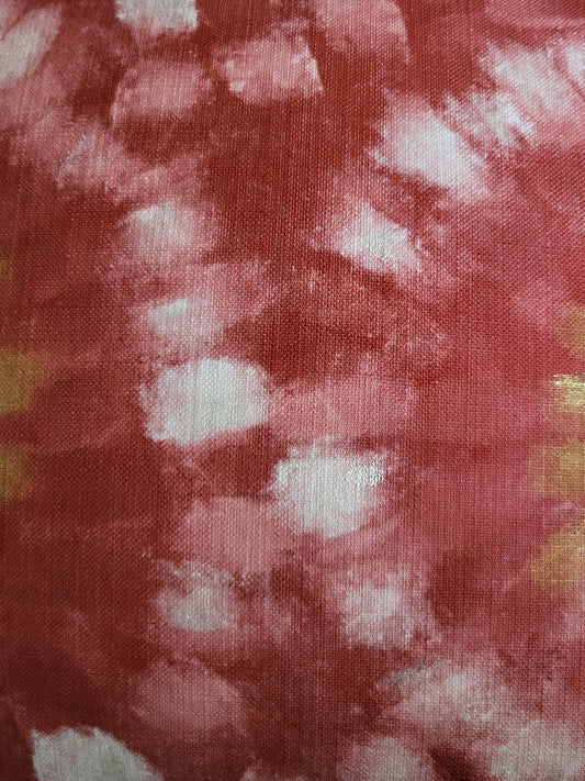 Poly Cotton Pink Cushion Cover -Digital Print |Hand-Painted Gold Strokes – 16x16 Inches (Set of )