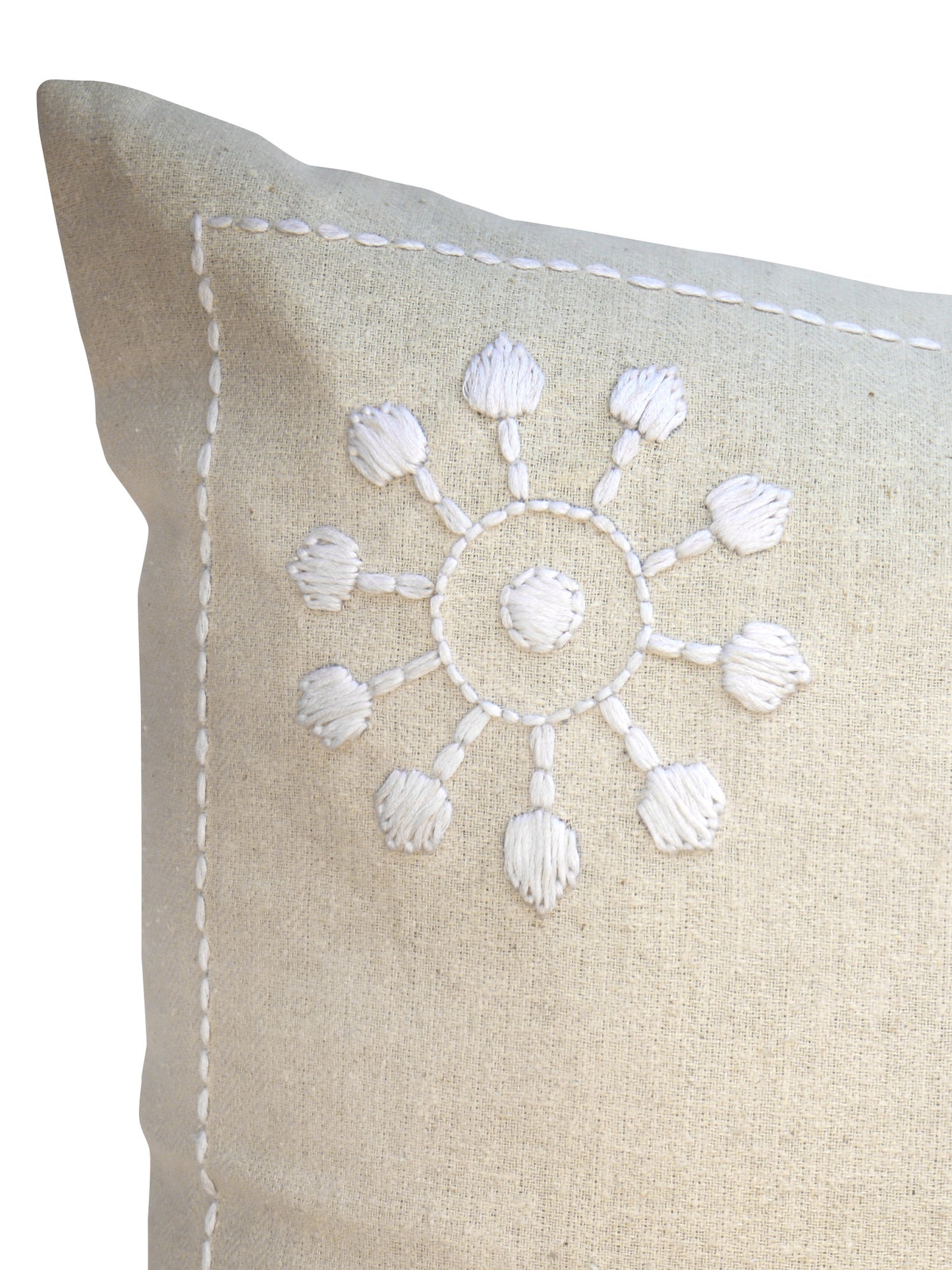 Hand Embroidered Luxe Collection Cushion Covers with Floral Pattern | Multi 20x20, 12x22 Inches (Set of 2)