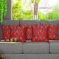 Cushion Cover with Floral Print and Highlighted Silver Embroidery - Red/Grey - 16x16in