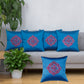 Central Mandala Ethinic Motif in Two Tone Embrodiery  Cushion Cover - Blue/Red - 16x16 Inches