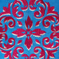 Central Mandala Ethinic Motif in Two Tone Embrodiery  Cushion Cover - Blue/Red - 16x16 Inches