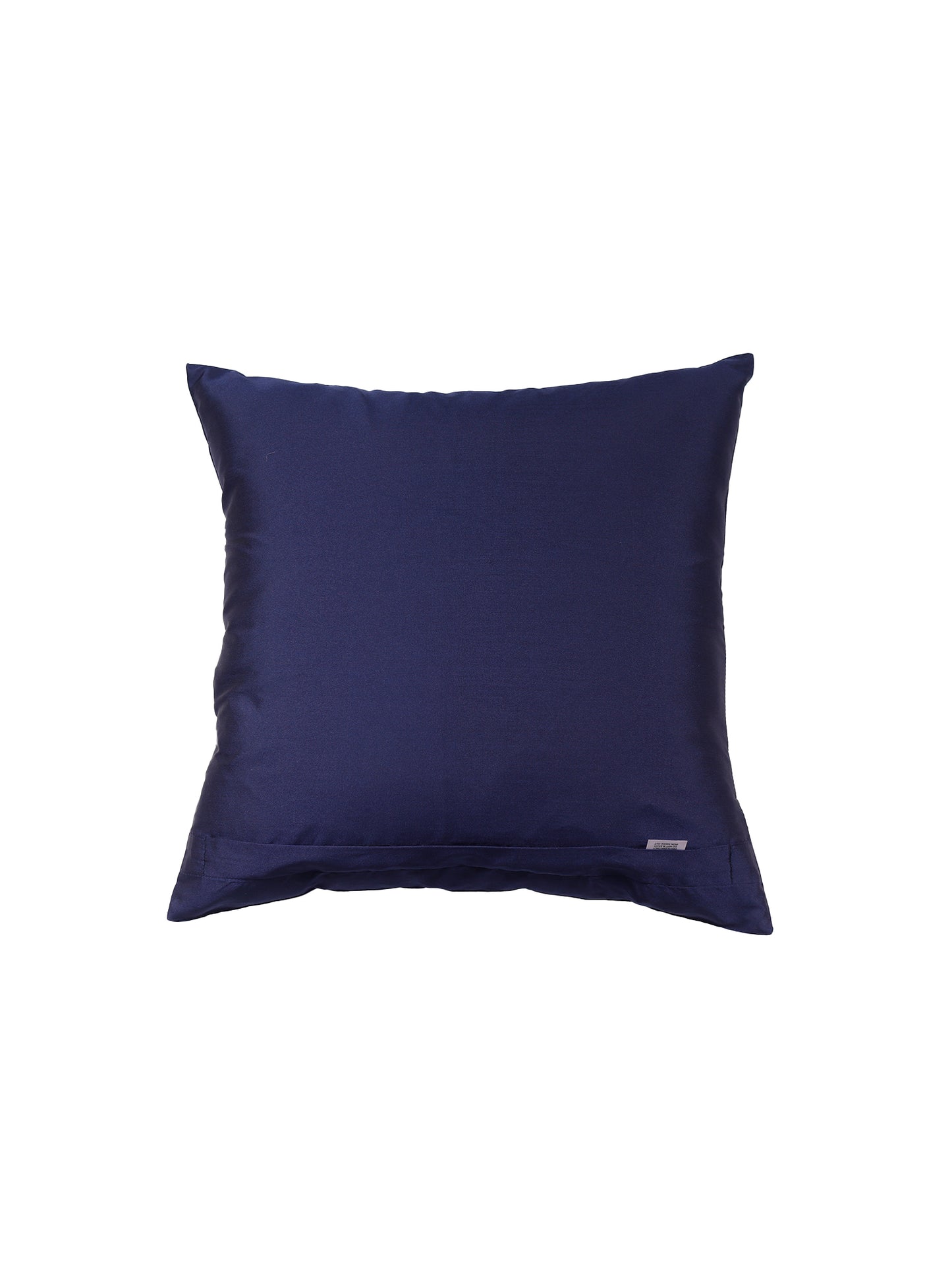 Central Mandala Ethinic Motif in Two Tone Embrodiery  Cushion Cover - Blue/Gold - 16x16 Inches (Pack of 1)