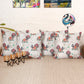 Mughal Elephant Play Printed Cushion Cover with Highlighted Silver  Embroiderey - White - 16x16 Inches