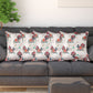Mughal Elephant Play Printed Cushion Cover with Highlighted Silver  Embroiderey - White - 16x16 Inches