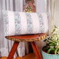 Hand Embroidered Luxe Collection Cushion Covers | Block Printed with Quilted Stitching Off White - 12x22 Inches