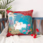 Pichwai Collection of Hand Embroidered Cushion Covers | Cow, Trees Multicolor, Velvet 18 inches X 18 inches, 12 inches X 22 inches (Set of 2)