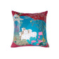 Hand Embroidered Pichwai Cushion Cover with Digital Print | Embellished Velvet 18x18 Inches