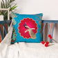 Hand Embroidered Pichwai Cushion Cover with Digital Print | Peacock Embellished Velvet 16x16 Inches