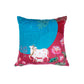 Hand Embroidered Pichwai Cushion Cover with Digital Print | Embellished Velvet 16x16 Inches