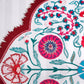 Hand Embroidered Pichwai Cushion Cover with Floral Digital Print | Embellished Velvet 12x22 Inches