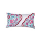 Hand Embroidered Pichwai Cushion Cover with Floral Digital Print | Embellished Velvet 12x22 Inches