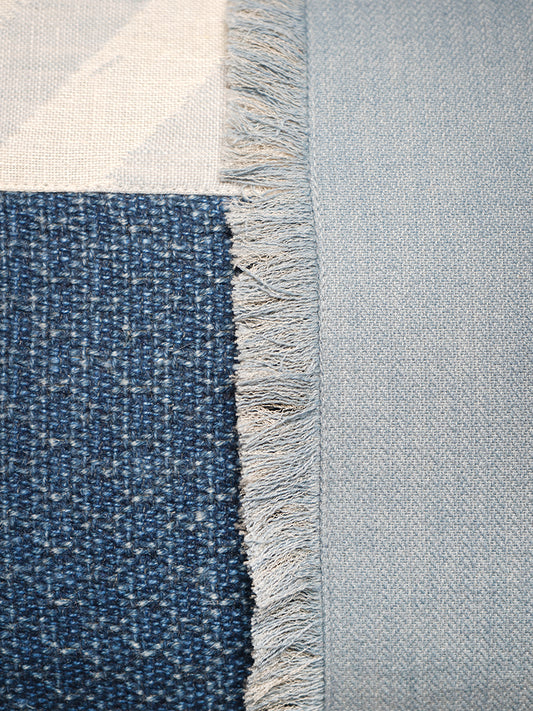 Polyester Blend Cushion Cover – Multi-Color, Patchwork with Frayed Detailing 12x22 inch Set of 1