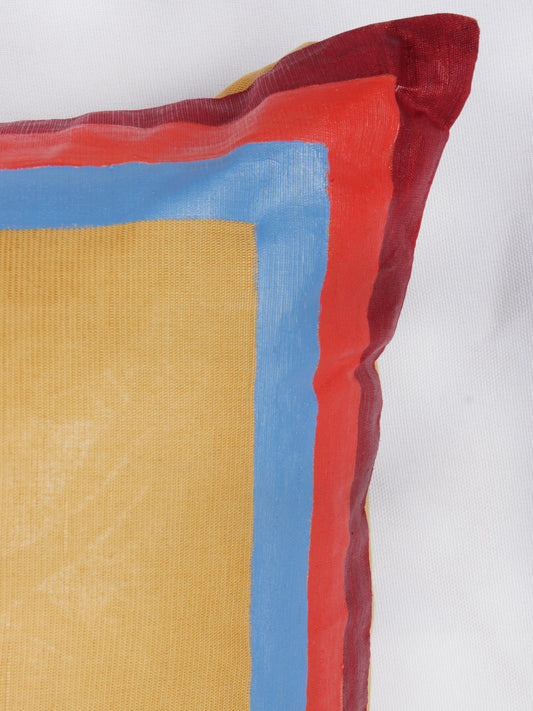 Linen Cushion Cover – hand painted ,16x16 inch Set of 1