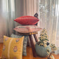 Hand Embroidered Luxe Collection Cushion Covers | Block Printing Coral - 16x16 Inches (Set of 4)