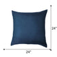 Cushion Cover (Euroshams) for Sofa, Bed Cotton Blend | Self Textured | Blue - 24x24in(61x61cm) (Pack of 1)
