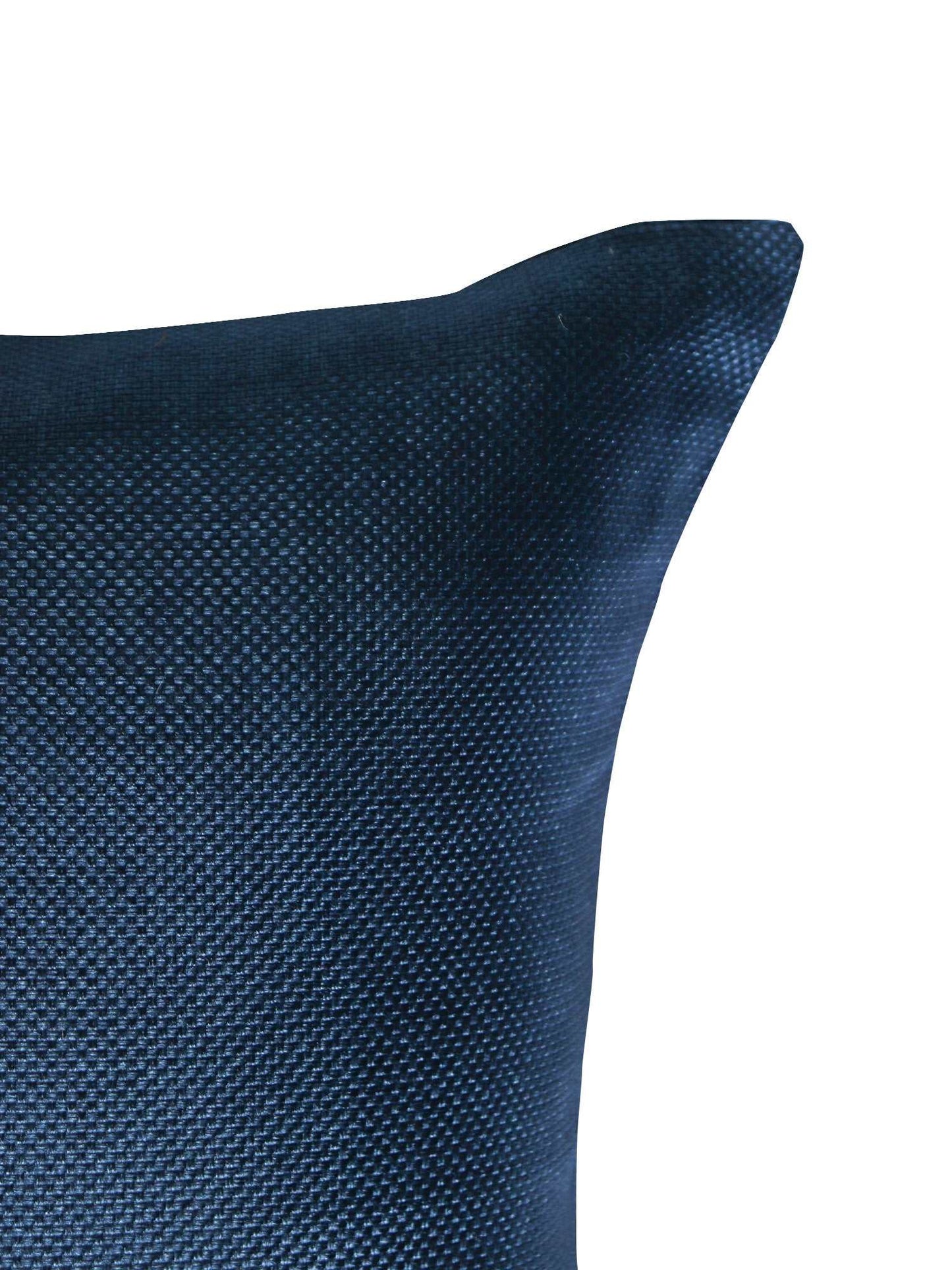 Cushion Cover (Euroshams) for Sofa, Bed Cotton Blend | Self Textured | Blue - 24x24in(61x61cm) (Pack of 1)