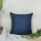 Cushion Cover (Euroshams) for Sofa, Bed Cotton Blend | Self Textured | Blue - 24x24in(61x61cm) (Pack of 1)