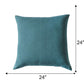 Cushion Cover (Euroshams) for Sofa, Bed Cotton Blend | Self Textured | Teal - 24x24in(61x61cm) (Pack of 1)