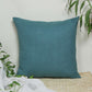 Cushion Cover (Euroshams) for Sofa, Bed Cotton Blend | Self Textured | Teal - 24x24in(61x61cm) (Pack of 1)