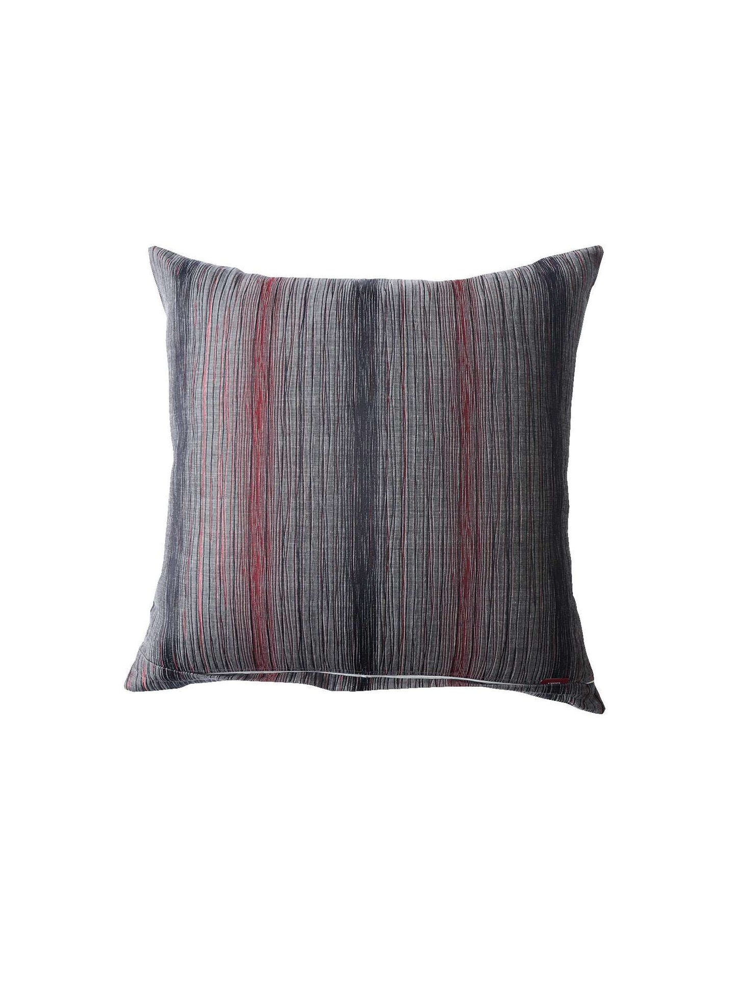Cushion Cover (Euroshams) for Sofa, Bed Cotton Blend | Self Textured | Grey Red - 24x24in(61x61cm) (Pack of 1)