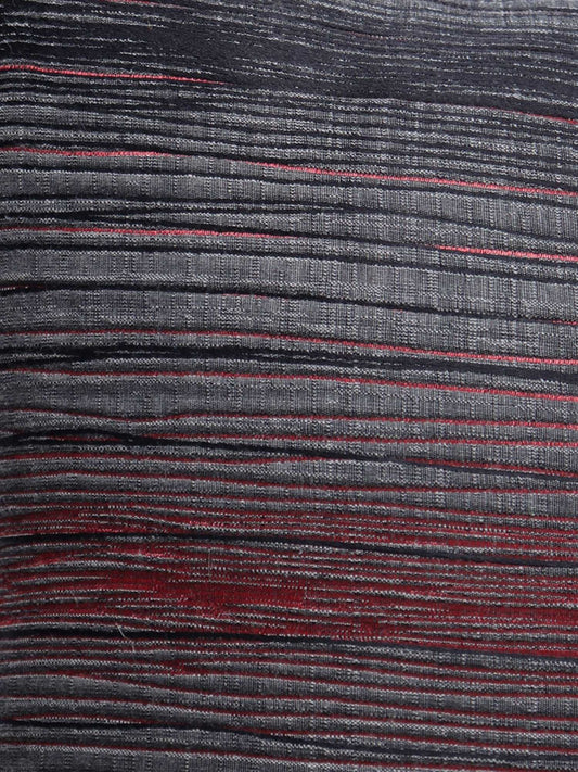 Cushion Cover (Euroshams) for Sofa, Bed Cotton Blend | Self Textured | Grey Red - 24x24in(61x61cm) (Pack of 1)