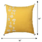 Cushion Cover for Sofa, Bed | PolyCanvas with Tassels | Floral Embroidery | Yellow - 16x16in(40x40cm) (Pack of 1)