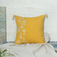 Cushion Cover for Sofa, Bed | PolyCanvas with Tassels | Floral Embroidery | Yellow - 16x16in(40x40cm) (Pack of 1)