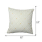 Cushion Cover for Sofa, Bed | PolyCanvas  | Self Textured with Pintuck | Off White Yellow - 12x12in(30x30cm) (Pack of 1)