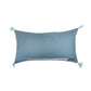 Cushion Cover for Sofa, Bed | PolyCanvas with Floral Print & Tassels | Blue - 12x22in(30x56cm) (Pack of 1)