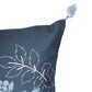Cushion Cover for Sofa, Bed | PolyCanvas with Floral Print & Tassels | Blue - 12x22in(30x56cm) (Pack of 1)