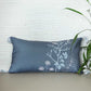 Cushion Cover for Sofa, Bed | PolyCanvas with Floral Print & Tassels | Blue - 12x22in(30x56cm) (Pack of 1)