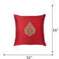 Cushion Cover for Sofa, Bed Polyester Motif Embroidery | Red - 16x16in(40x40cm) (Pack of 1)