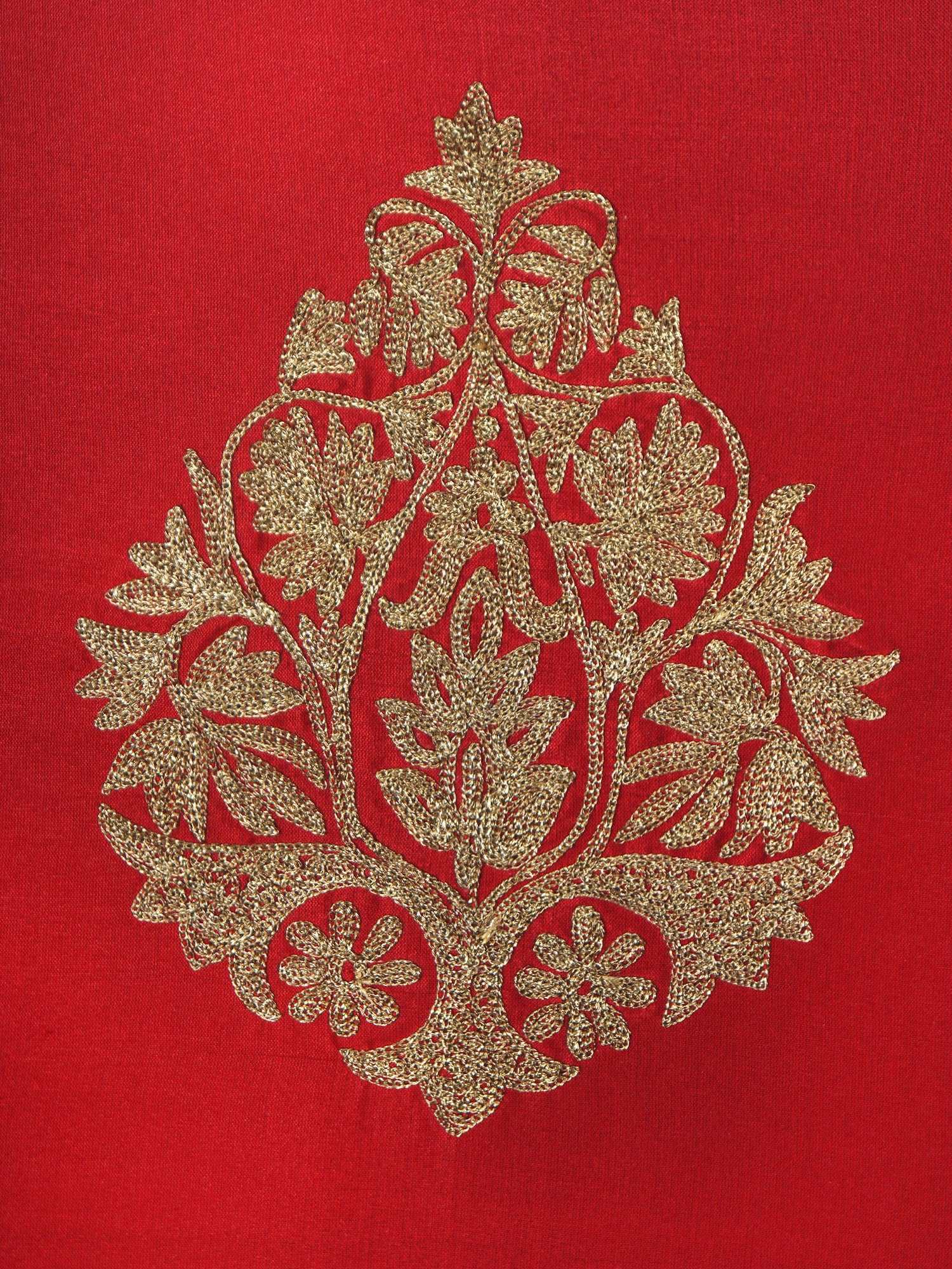 Cushion Cover for Sofa, Bed | Polyester  Motif Paisley Embroidery | Multi Color - 16x16in(40x40cm) (Pack of 2)