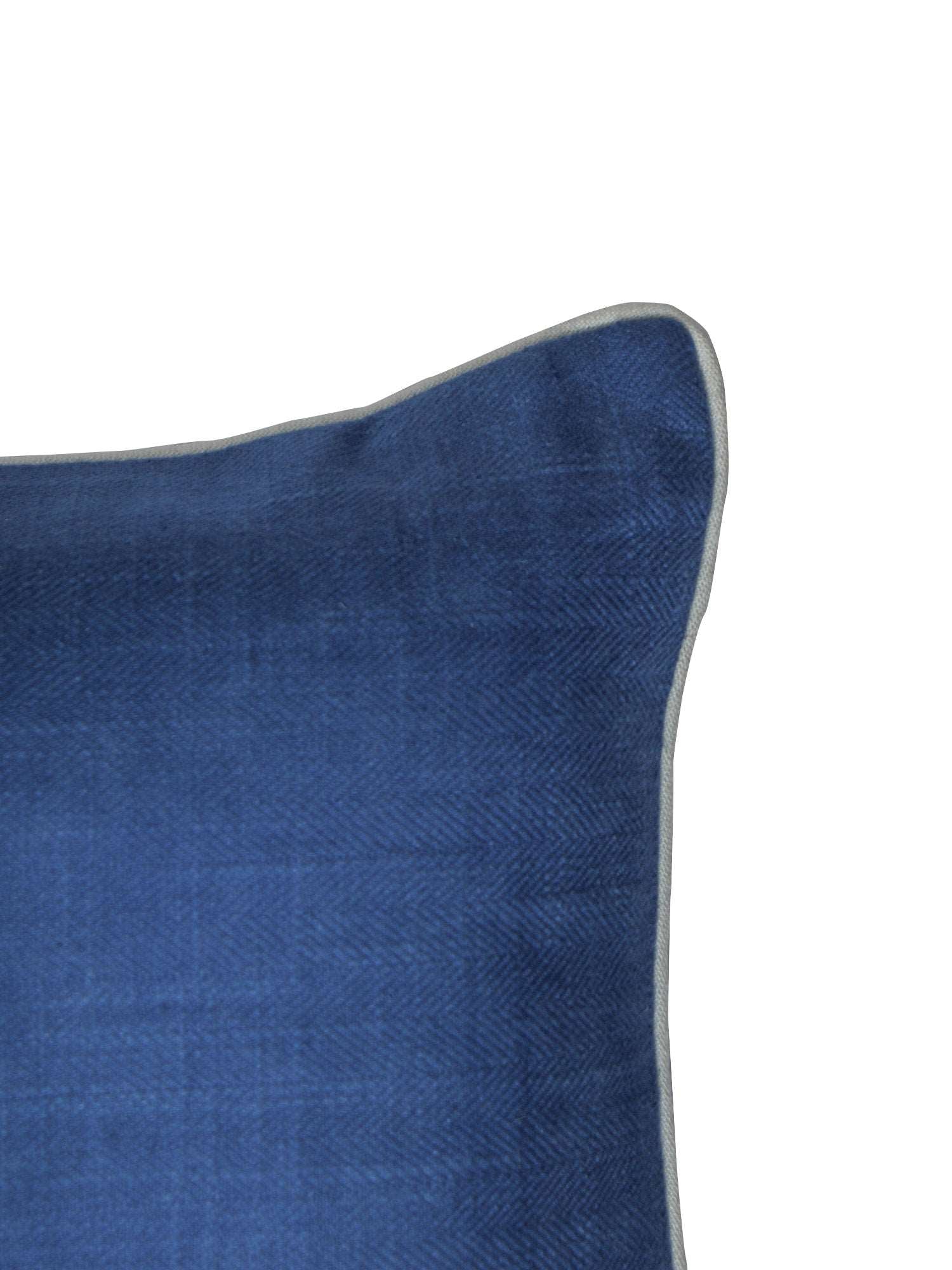 Cushion Cover for Sofa, Bed Cotton Blend |Self Textured with Cord Piping | Blue - 16x16in(40x40cm) (Pack of 1)