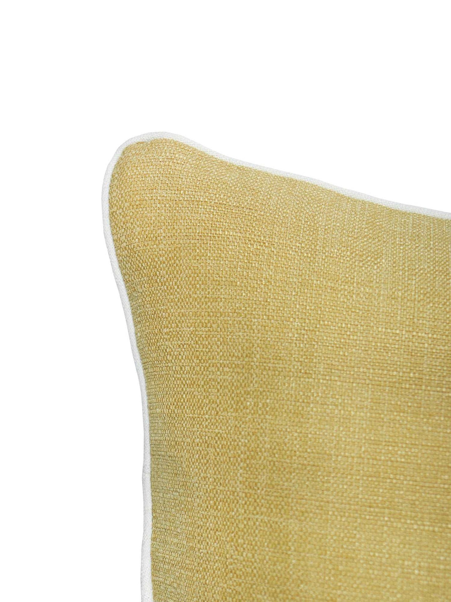 Cushion Cover for Sofa, Bed Cotton Blend with Cord Piping | Yellow - 16x16in(40x40cm) (Pack of 1)