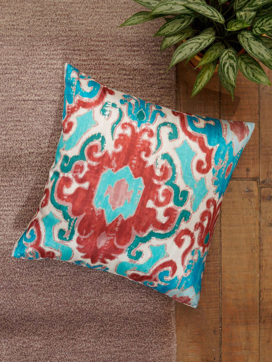 Cushion Cover Poly Canvas Ikat Multi - 16" X 16"