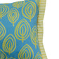 Cushion Cover Poly Canvas Digital print With Frayed Edges Blue Yellow - 12"X22"